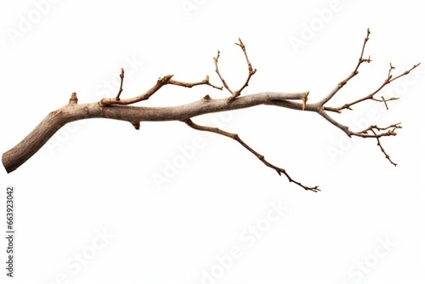 Fototapeta isolated branch on white with clipping path. Generative AI