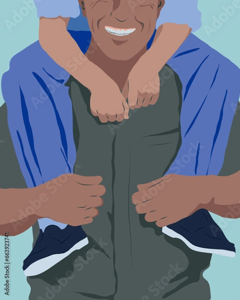 Fototapeta Father day in abstract style. Father day in beautiful style.