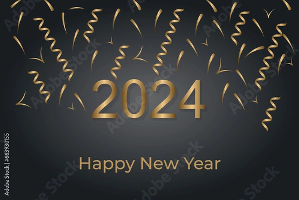 Fototapeta Vector 2024 happy new year background banner for your seasonal invitations festive posters