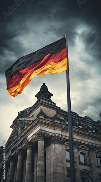 Obraz Germany Flag in Industrial Setting