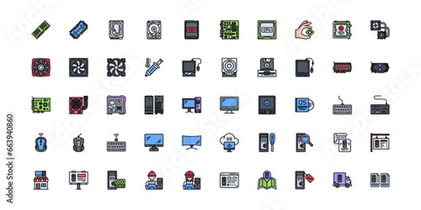 Fototapeta computer icon set 