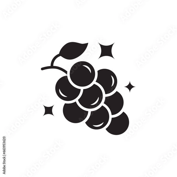 Fototapeta Grape icon. Grape flat sign design. Grape symbol vector pictogram. UX UI icon grape