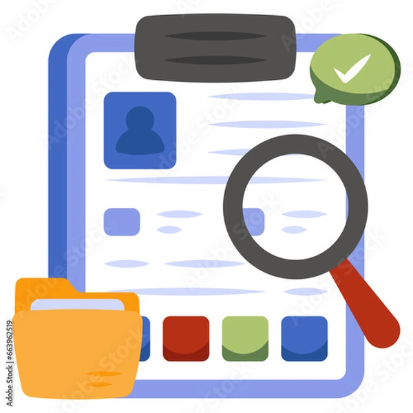 Fototapeta Editable design icon of cv analysis