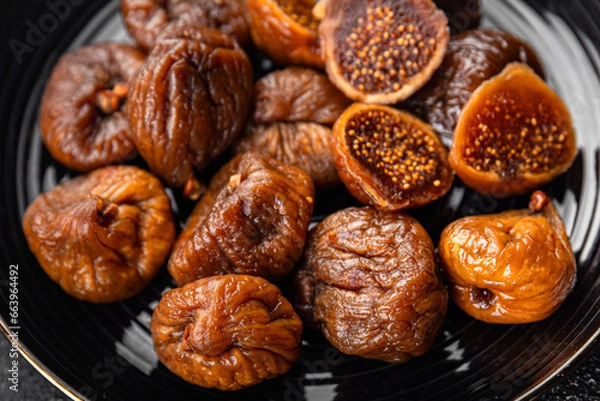 Fototapeta dried figs fruit eating cooking meal food snack on the table copy space food background rustic top view