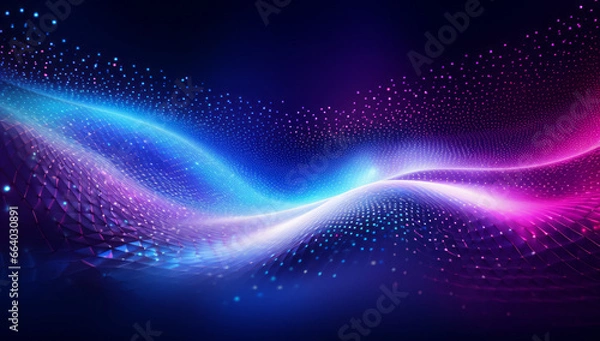 Fototapeta Abstract neon purple digital desert waves background