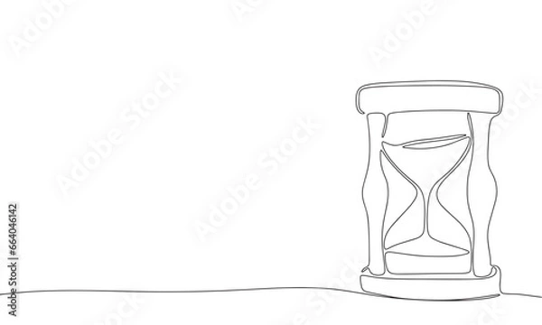 Fototapeta One line continuous hourglasses. Line art hourglass. Vector illustration.