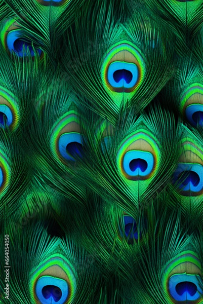 Fototapeta peacock feathers texture pattern seemless