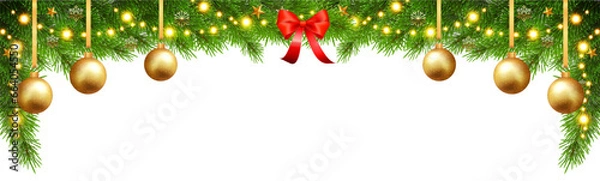 Obraz decorative christmas wreath border for christmas tree elements transparent png