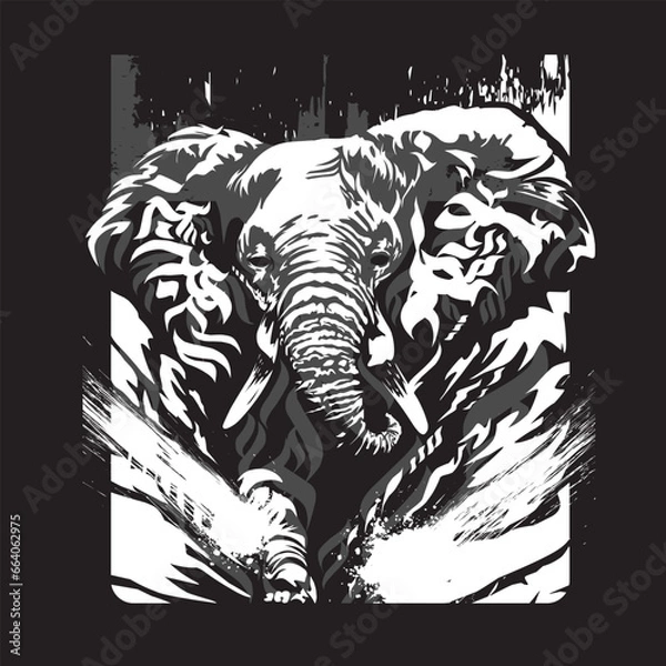 Fototapeta elephant mascot logo design vector with modern illustration concept style for badge