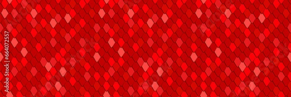 Fototapeta Red dragon, snake scale textured seamless pattern design. Chinese New Year  decoration background