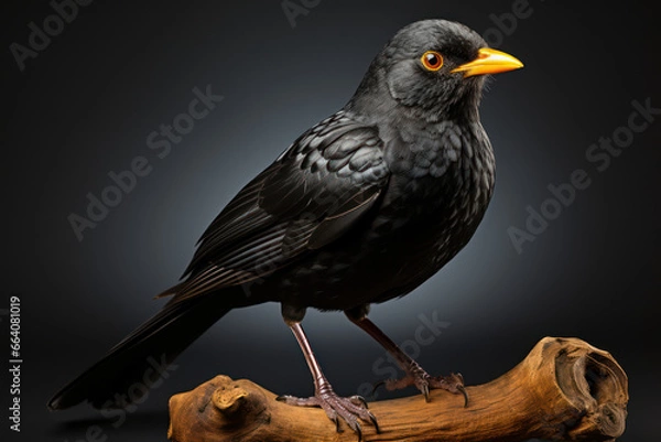 Fototapeta Blackbird Hen Amsel. Generative Ai.
