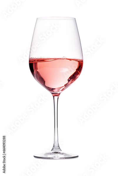 Fototapeta A glass of rose wine on a transparent background. Png file