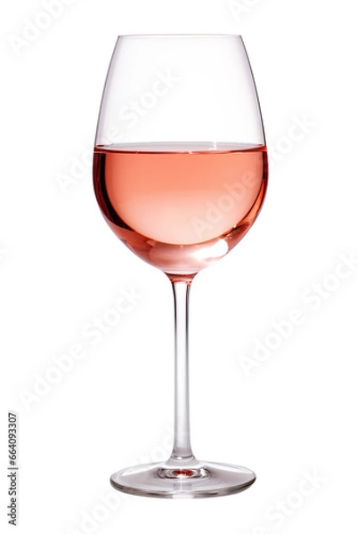Fototapeta A glass of rose wine on a transparent background. Png file