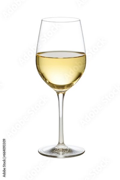 Fototapeta A glass of white wine on a transparent background. Png file