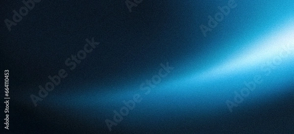 Fototapeta Light blue ray dark blue background grainy gradient noise texture banner design