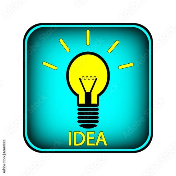 Fototapeta Light bulb button