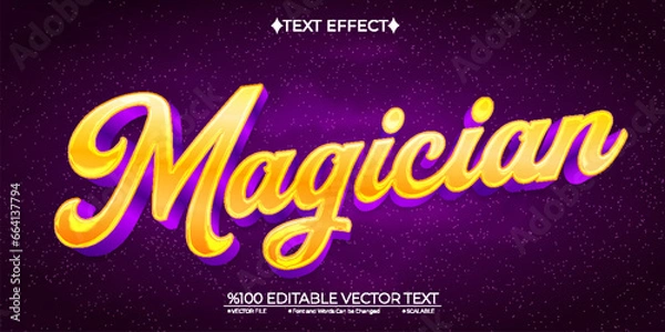 Obraz Shiny Magician Editable Vector 3D Text Effect