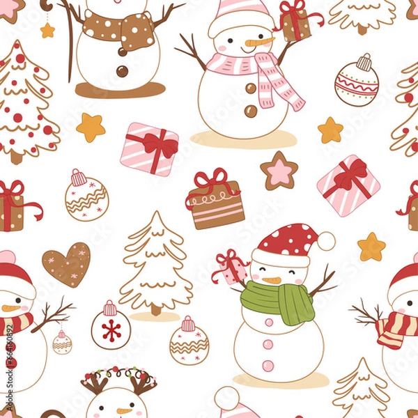 Obraz Festive Christmas Seamless Pattern Illustration