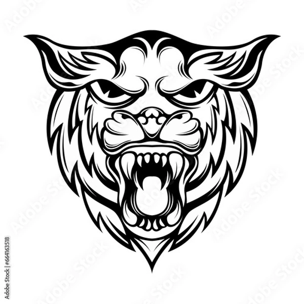 Obraz Tiger vector drawing on white background