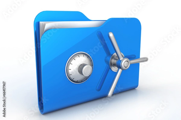 Fototapeta folder with safe lock