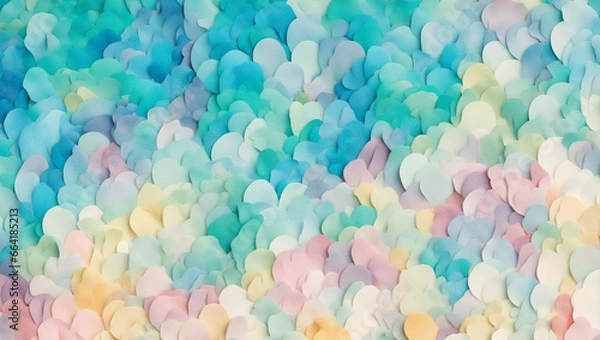 Obraz カラフルな和紙が重なった背景　テクスチャ　生成ai