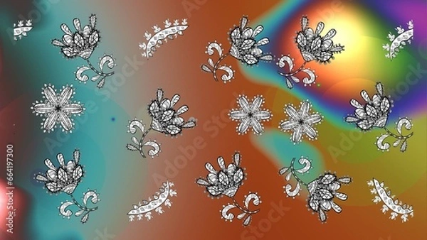 Fototapeta pattern on interesting elements on pleasant colors