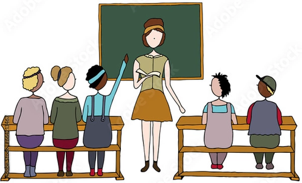 Obraz Teacher reading to the class