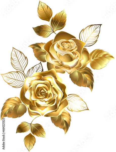 Obraz Two gold roses