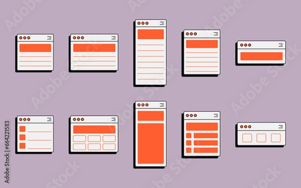 Obraz Collection of UI Window Frame Notes