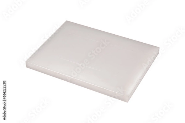 Fototapeta Rectangular white plastic board or tile isolated on transparent background.
