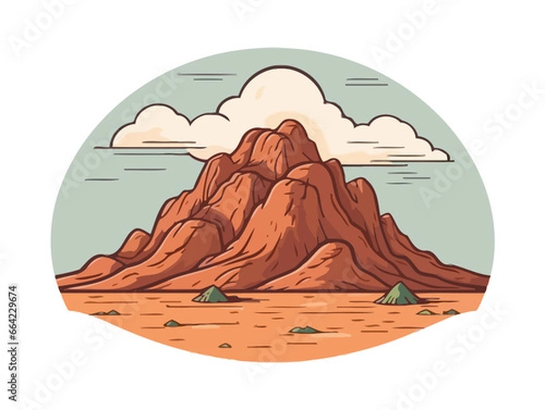 Obraz Doodle Mount Sinai, cartoon sticker, sketch, vector, Illustration, minimalistic