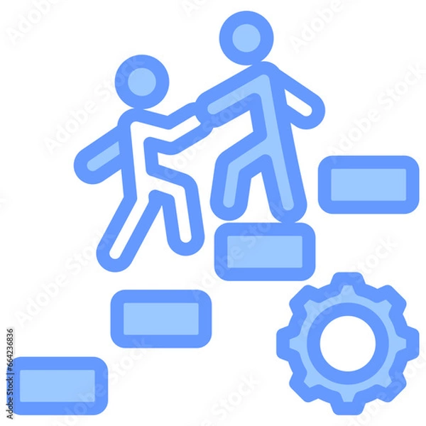 Fototapeta Onboarding Program Blue Icon