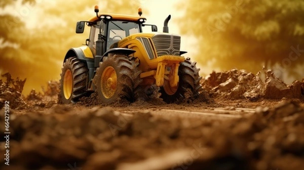 Fototapeta Agriculture experts strategize to increase food production and meet growing demand through efficient machinery and reduced labor expenses