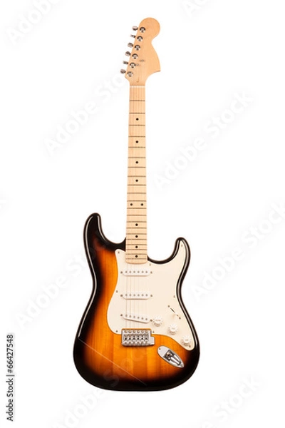 Obraz six-stringed electric guitar isolated on white