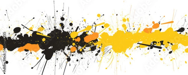 Fototapeta Overlay Of Abstract Splattered Patterns On Vector Texture