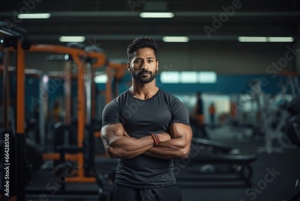 Fototapeta Strong and Fit Gym Man. Fictional characters created by Generated AI.