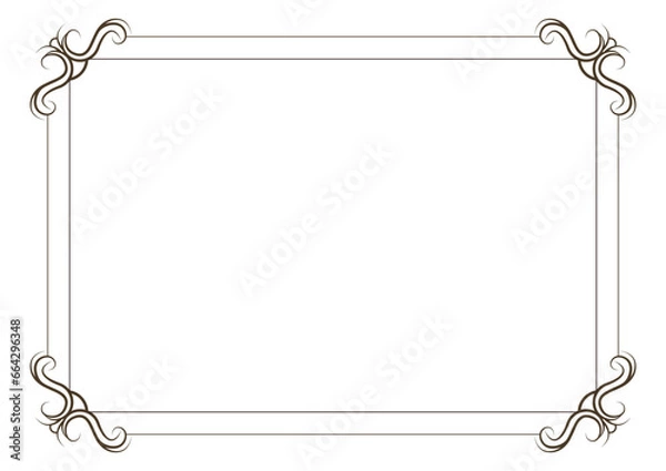 Fototapeta Decorative frame and border vector. vintage frame for photo with ornamental shape