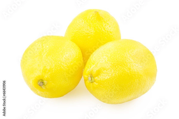 Obraz Three lemons on a white background