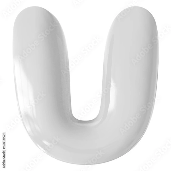 Fototapeta White Letter U Font Bubble