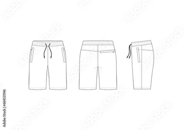 Fototapeta メンズハーフパンツ/ショートパンツのハンガーイラスト