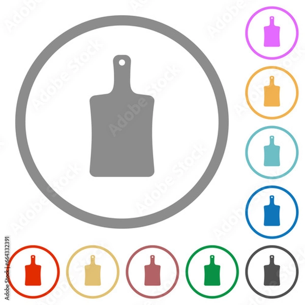 Obraz Cutting board solid flat icons with outlines