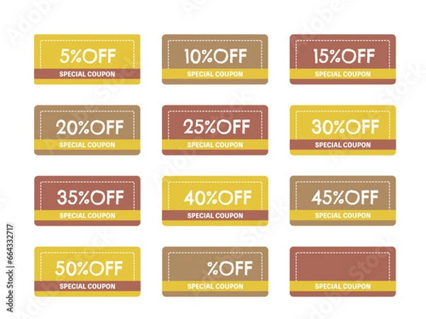 Obraz 秋カラー　チケット　クーポン　イラスト　セット