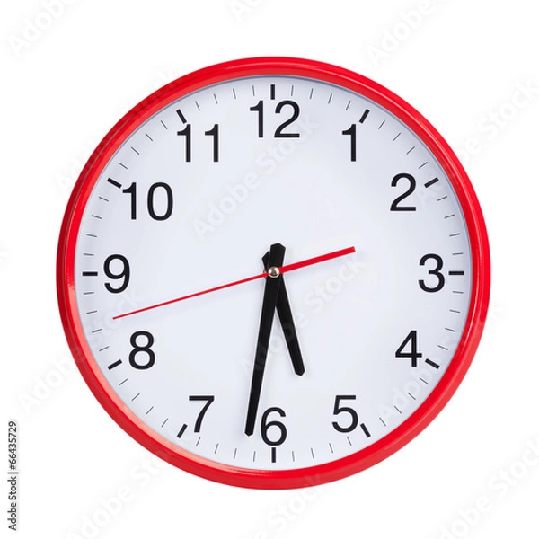 Obraz Half of the sixth on a round clock face