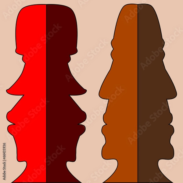 Fototapeta Two double profiles