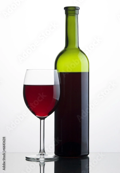 Obraz Bottle and glass of red wine