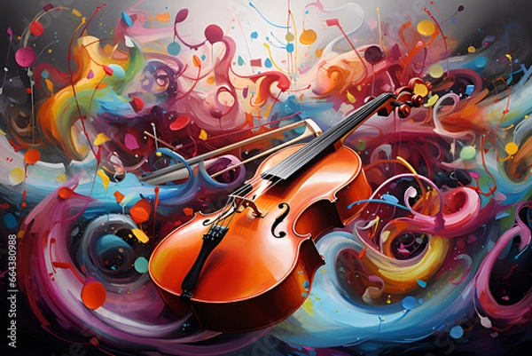 Fototapeta music background with notes AI Genrative