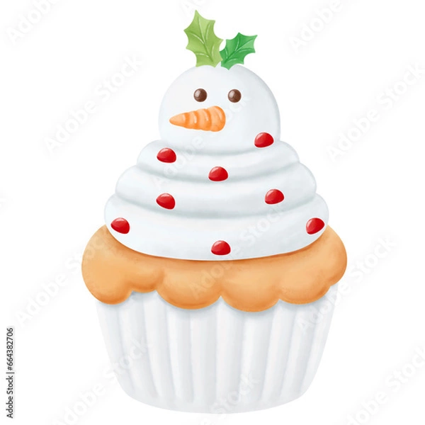 Obraz Cupcake snowman