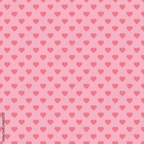 Fototapeta Seamless pattern with pink hearts