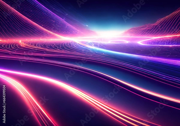 Fototapeta 抽象的でカラフルな光線