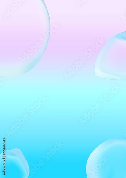 Obraz Pink And Blue Gradient Wallpaper With Bubbles